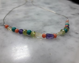 Carolyn Pollack plata líquida y collar de piedra mixta