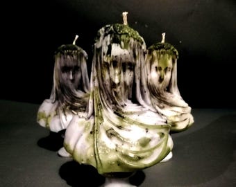 Veiled Lady Candle, Gothic home , Candles,Victorian,Unique Gift, Decor Candle, Weird candles,Dark, unscented , Maximalist, Creepy Sculpture