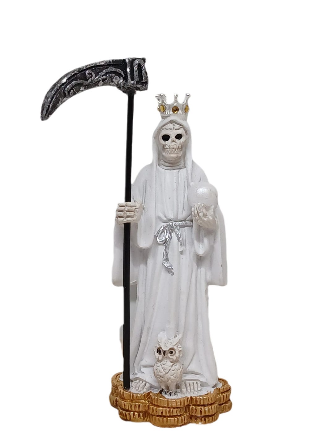 Statue De Santa Muerte Blanca D coration D autel De Protection Et D statue-de-santa-muerte-blanca-d-coration-d-autel-de-protection-et-d