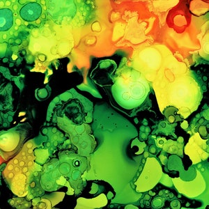 Print of  original alcohol ink abstract painting called &quot;Summer Light&quot; greeting cards 8x10 mated print