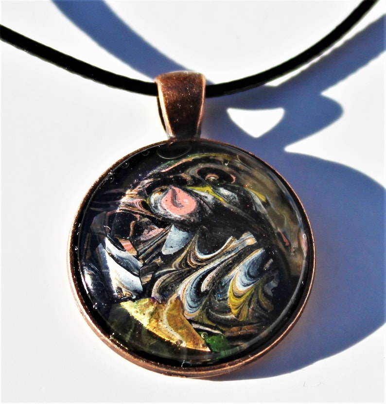 Hand painted abstract necklace