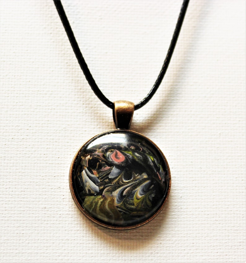 Hand painted abstract necklace
