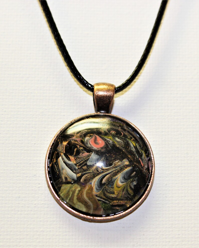 Hand painted abstract necklace