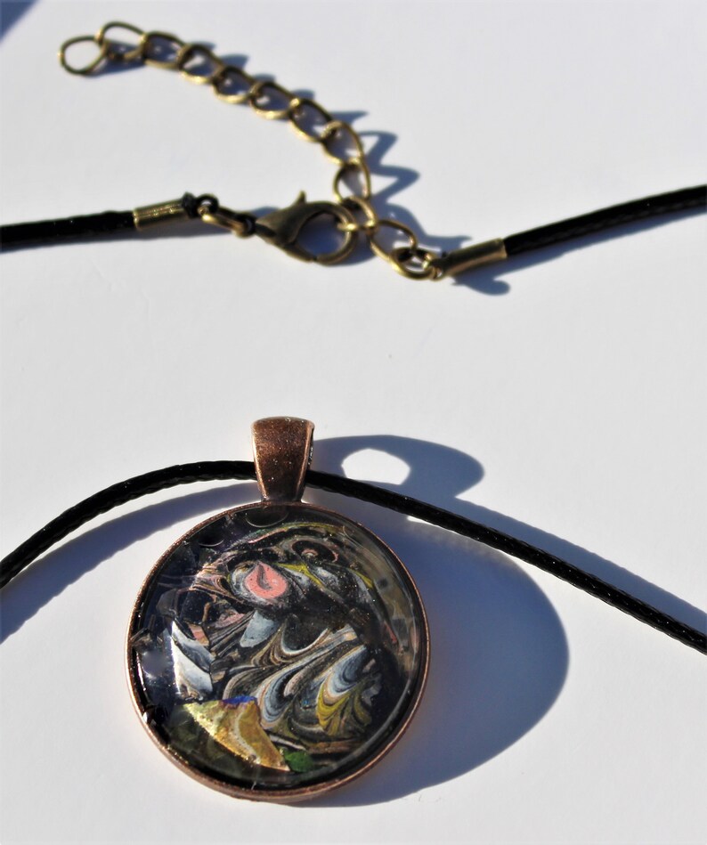 Hand painted abstract necklace