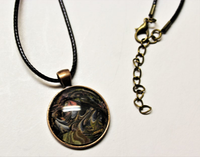 Hand painted abstract necklace