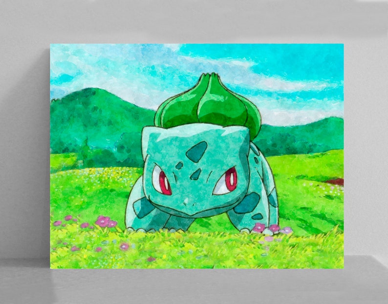 Pokemon Watercolor Print Bulbasaur Poster Bulbasaur Nursery Etsy