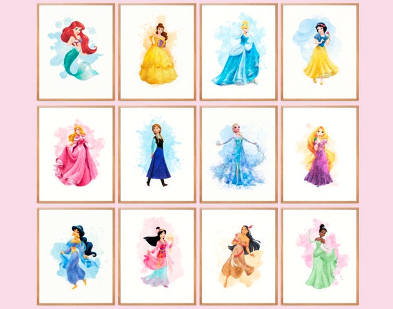 12 princesses print set