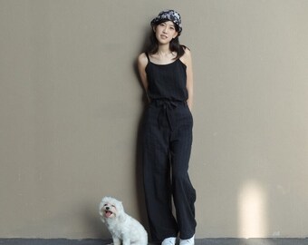 High waist trousers (Black)