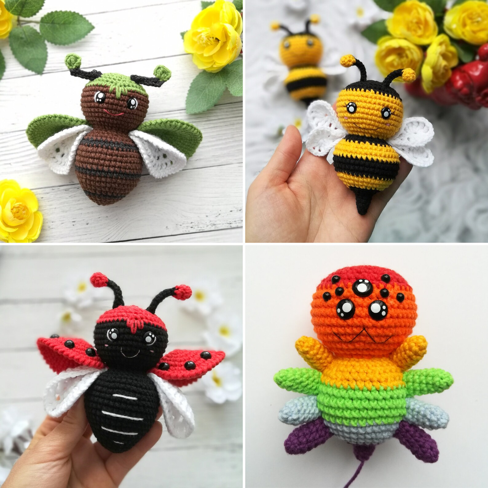 Amigurumi SMALL INSECTS 4 in 1 Crochet Patterns Etsy