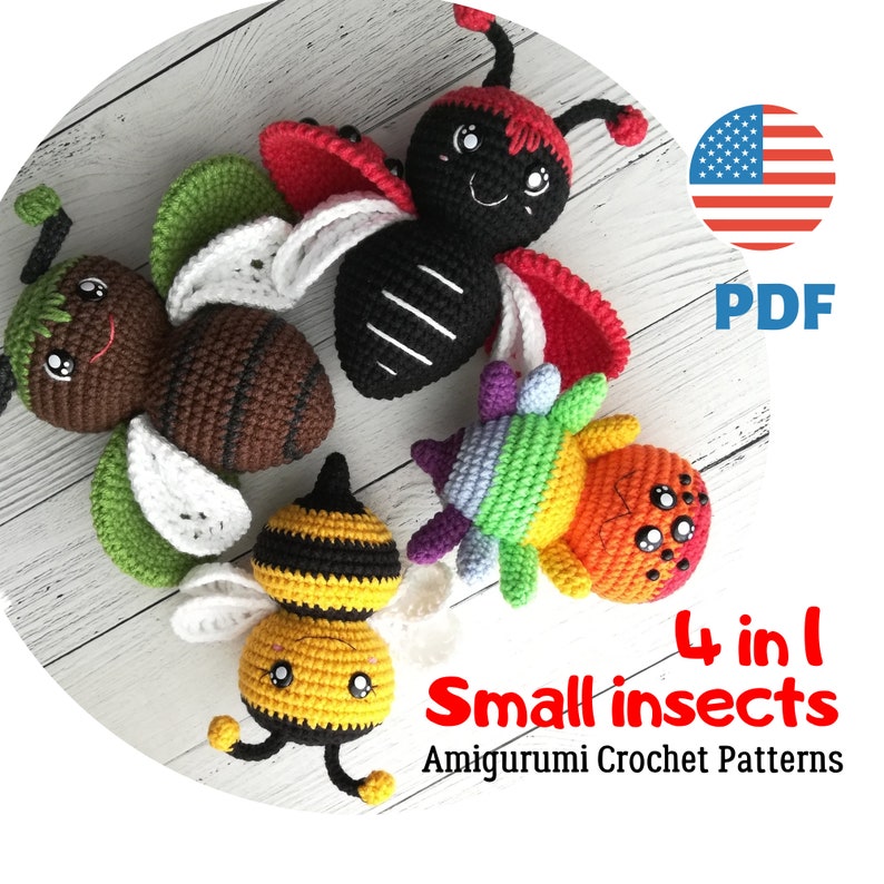Amigurumi SMALL INSECTS 4 in 1 Crochet Patterns Etsy