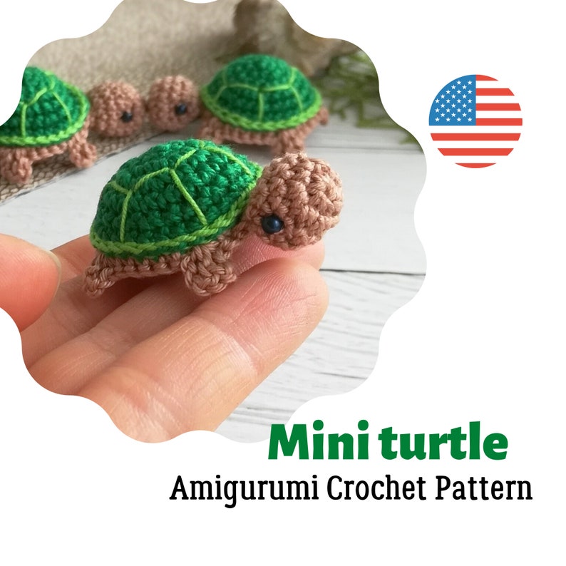 Crochet tiny turtle Pattern Amigurumi baby turtle PDF image 0