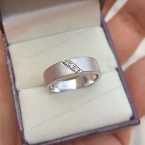 Natural Diamond Ring, Sterling Silver Ring, April Birthstone, Men&#39;s Diamond Ring, Real Diamonds, Proposal Ring, Diamond Engagement Ring Gift