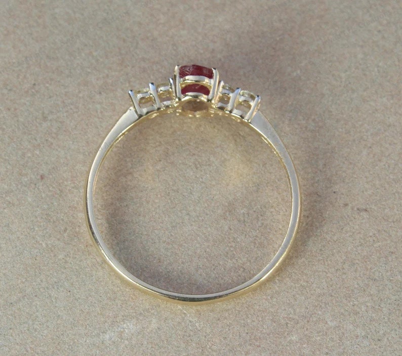Natural Ruby Jewelry 14k Yellow Gold Ruby Ring Genuine Ruby - Etsy