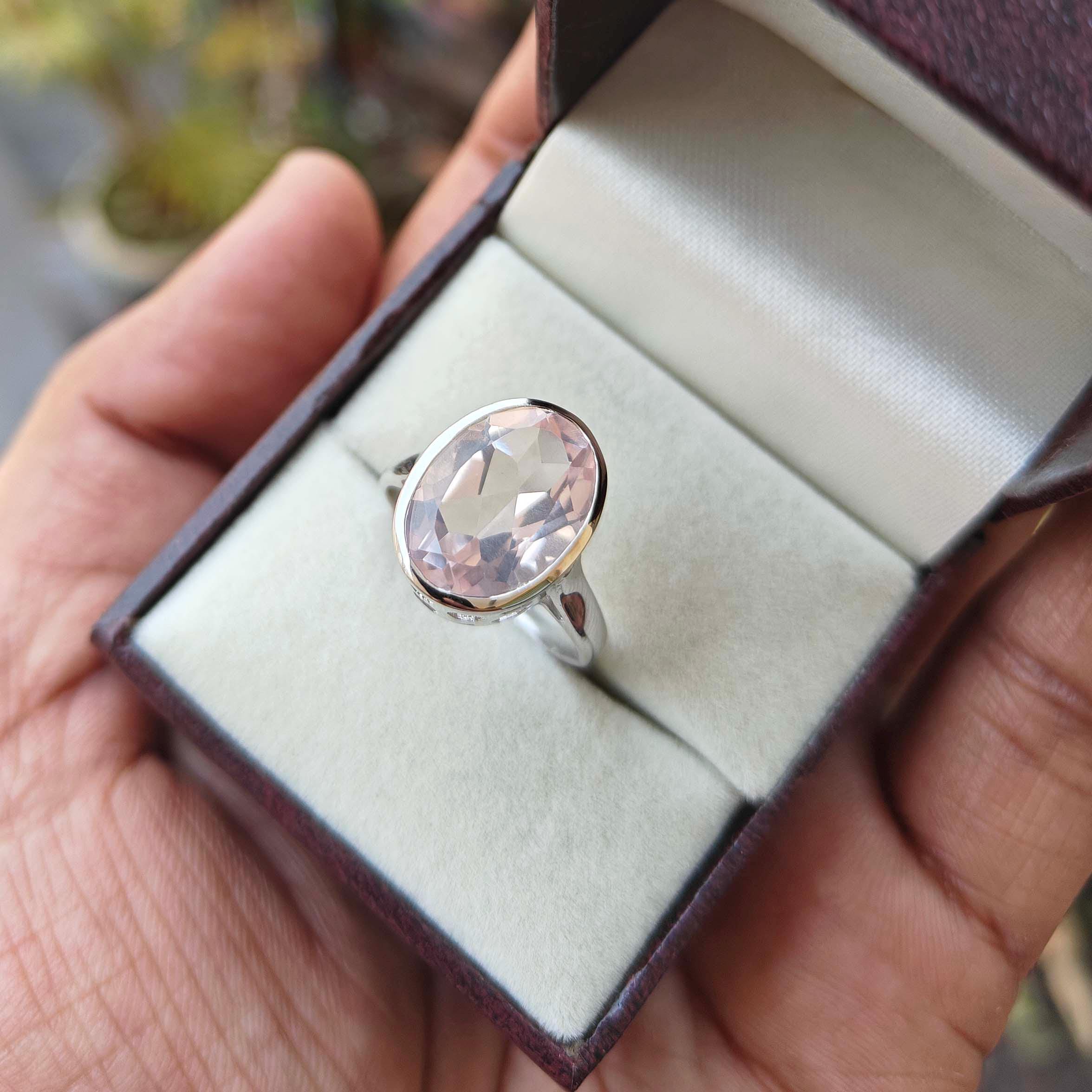 925 STERLING SILVER 10x13mm Size Oval Amethyst Ring, Lemon