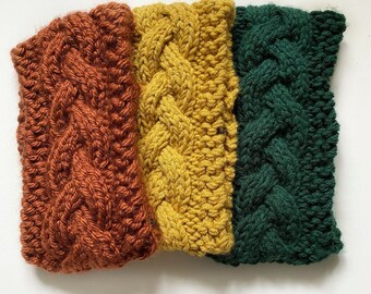 Fall knitwear| cable knit headband| cable knit earwarmer| chunky earwarmer| chunky headband| braided headband| fall themed gifts