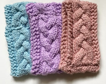 Pastel headbands| knit pastel headbands| cable knit earwarmer| knit braid headband | Xmas gifts for girls| womens knit headband