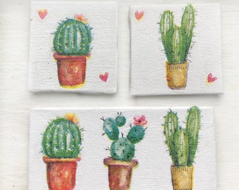 Cute succulent themed magnets, succulent lover gifts, cute succulent gifts, succulent art magnets