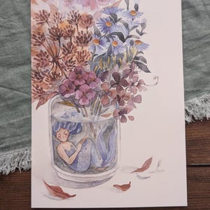 Stampa artistica A5 "Sirena in un barattolo"