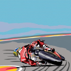 Pack de 4 cartes de vœux blanches de moto italienne de haute qualité. Cartes de vœux Ducati. Cartes motorsport.