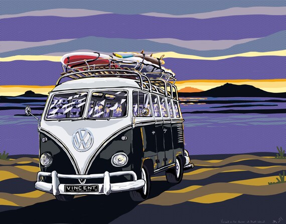 VW CAMPER SPLIT SCREEN Pietra Decorazione Giardino