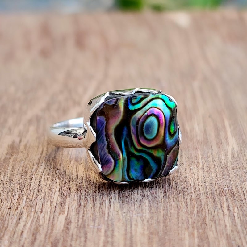 Abalone Wedding Ring Etsy