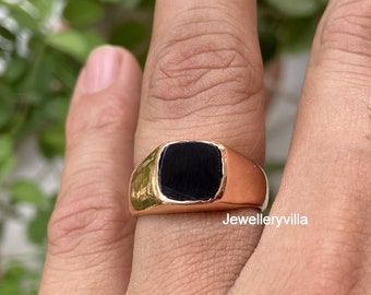 Rose Cut Onyx Ring Etsy