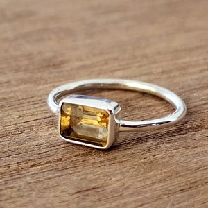 Natürlicher Citrin Ring, Gelbgold Ring, 925 Sterling Silber Ring, Frauen Ring, Rose Gold Ring, personalisiertes Geschenk für sie, kleiner Edelstein