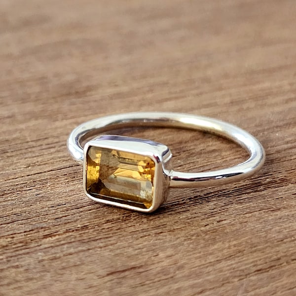 Natural Citrine Ring, Yellow Gold Ring, 925 Sterling Silver Ring, Womens Ring, Rose Gold Ring, Personalized Gift for Her, Small Gemstone