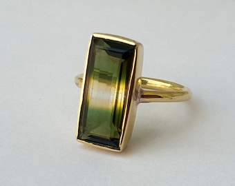 Tourmaline Ring Watermelon, 925 Solid Sterling Silver, Beautiful Watermelon Tourmaline Quartz Gemstone Ring, Rose Gold, 22K Gold Fill Ring