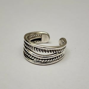 Chunky Sterling Silver Ring, Open Adjustable Ring, Boho Ring, Weave Ring. Minimalist Ring, Thumb Ring, Christmas Gift For Her, Women Ring