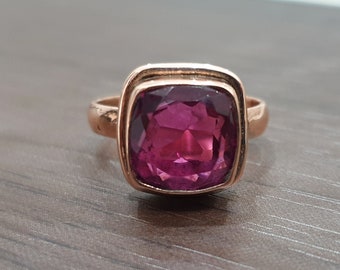 Gorgeous Pink Tourmaline Ring, Solid Sterling Silver Ring, Tourmaline Quartz Stone, Womens Ring, Pink stone ring, gift Ring, handmade ring