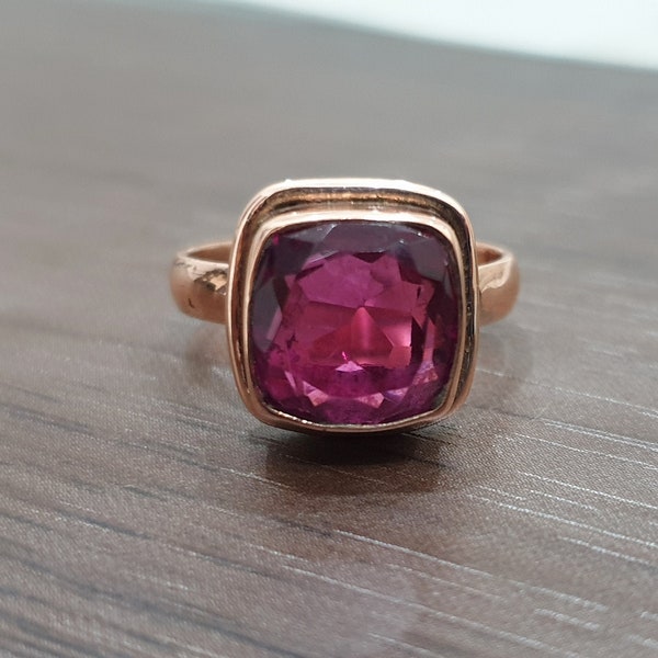 Gorgeous Pink Tourmaline Ring, Solid Sterling Silver Ring, Tourmaline Quartz Stone, Womens Ring, Pink stone ring, gift Ring, handmade ring