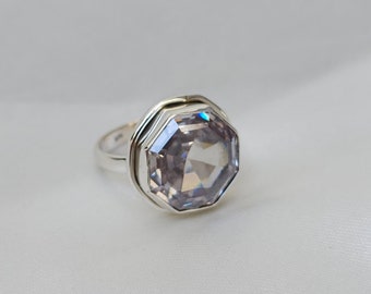 Clear Quartz Ring, 925 Solid Sterling Silver Ring, Handmade Ring, Big Crystal Quartz Gemstone Ring, Women Ring, Boho Ring, Gift Ring