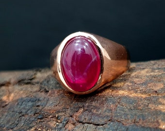 Man Anniversary Purpose Gift Size 3 to 15 Natural Ruby Ring 925 Solid Silver Designer Ring Ruby Gemstone Ring July Birthstone Man/'s Ring