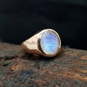 Moonstone Ring, 925 Solid Sterling Silver, Natural Faceted Flashy Rainbow Moonstone Gemstone, Rose Gold, 22K Yellow Gold Fill, Promise Ring