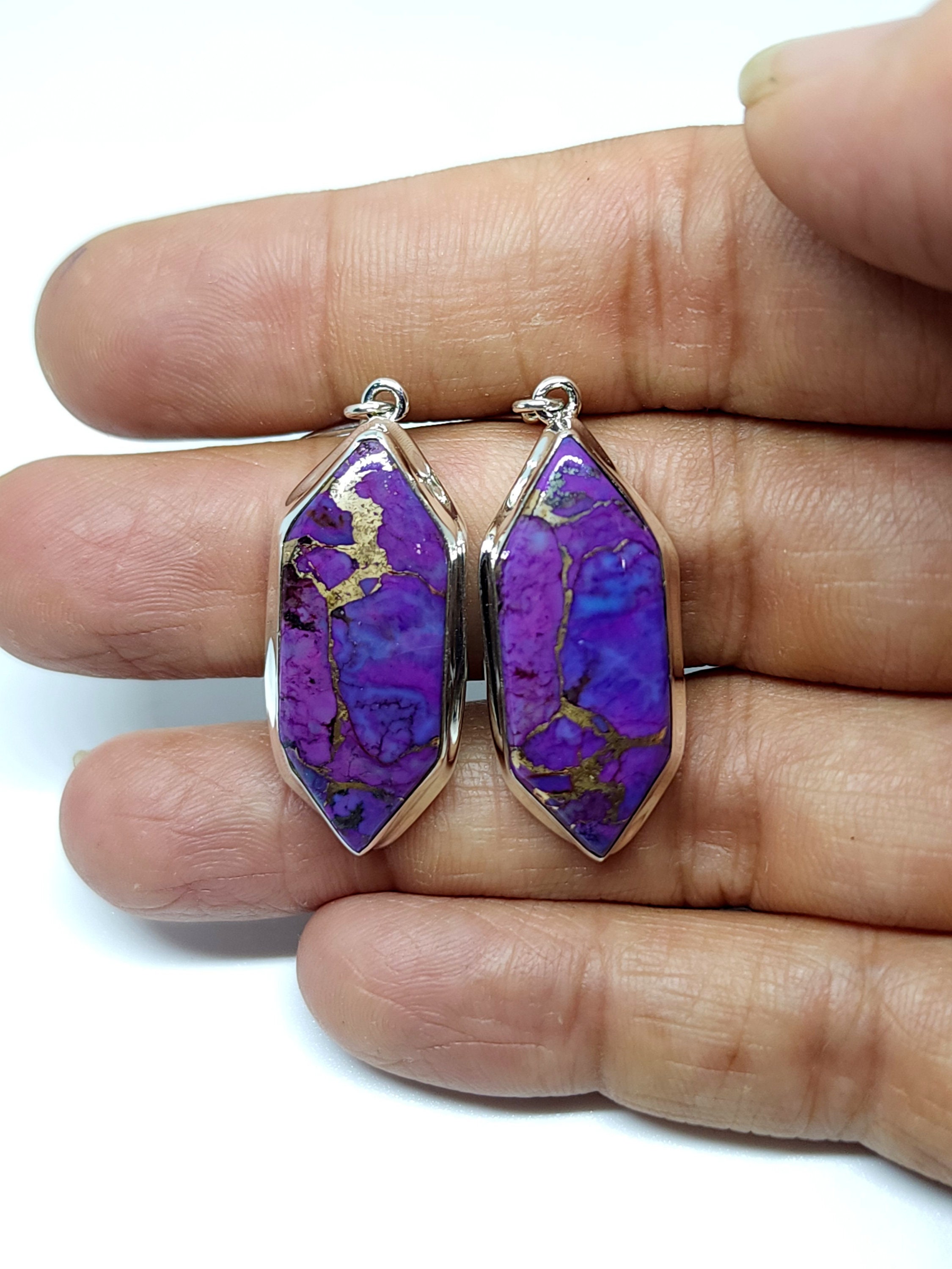 Purple turquoise shop earrings