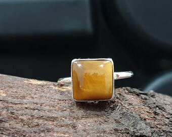 Tiger Eye Gemstone Ring, 925 Solid Sterling Silver Tiger Eye Gemstone, Handmade Ring, Gift Ring, Solid Silver Ring
