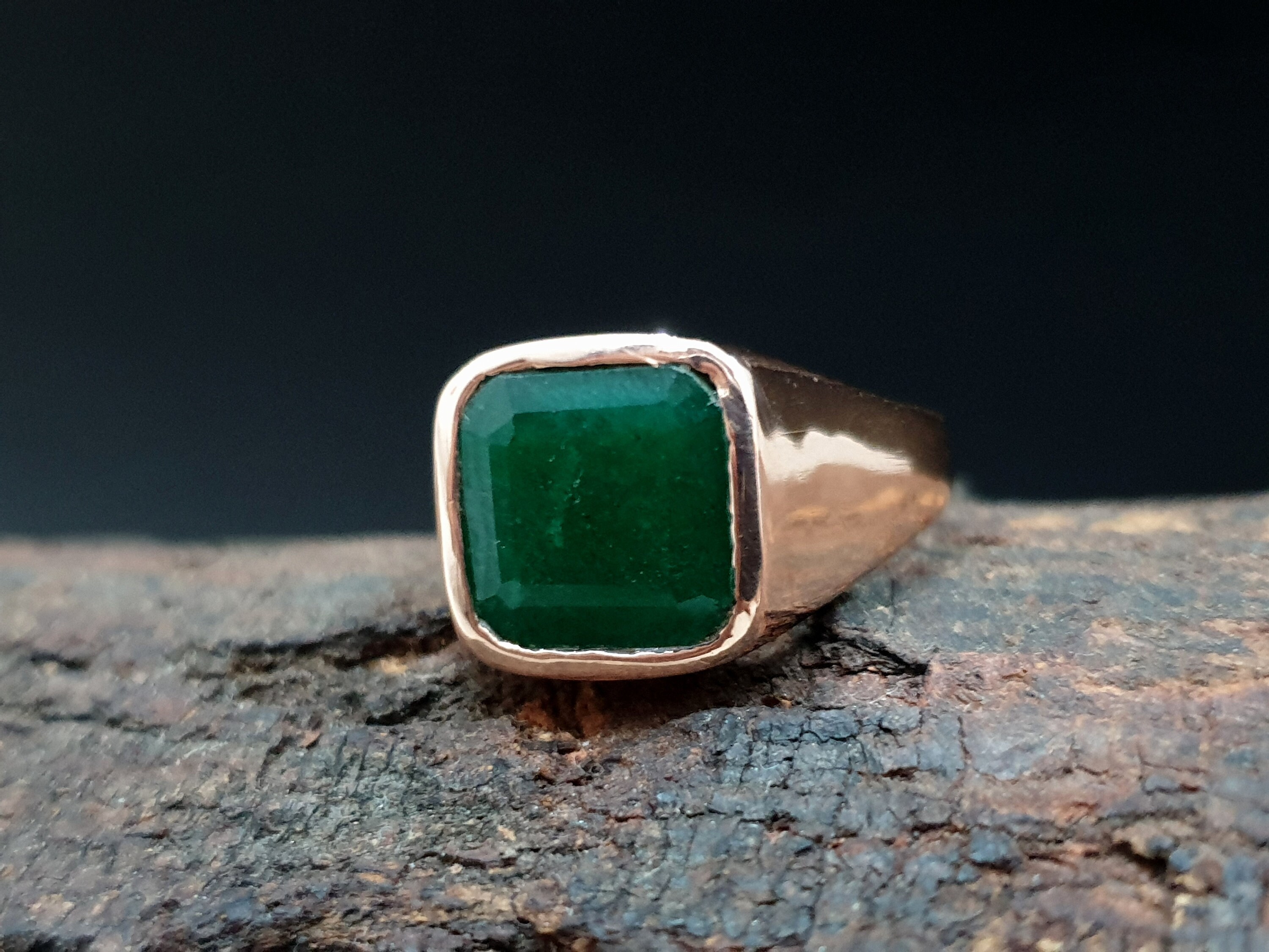 Emerald Ring Natural Mens Ring 925 Solid Sterling Silver Etsy UK