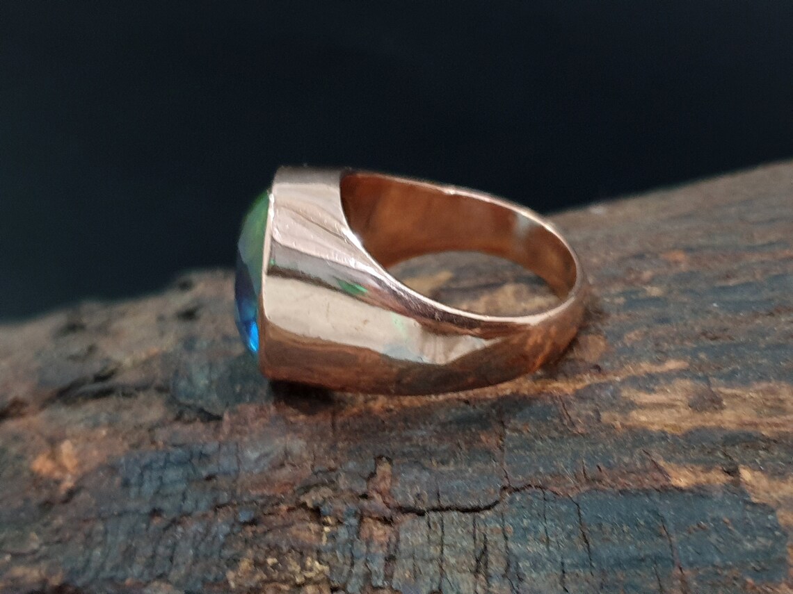 Tourmaline Ring Silver Kornerupine Ring 925 Solid Sterling Etsy