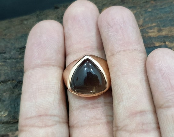 Smoky Topaz Ring, 925 Solid Sterling Silver Ring, Natural Smoky Topaz  Gemstone, Rose Gold, 22K Yellow Gold Fill Ring, Mens Ring