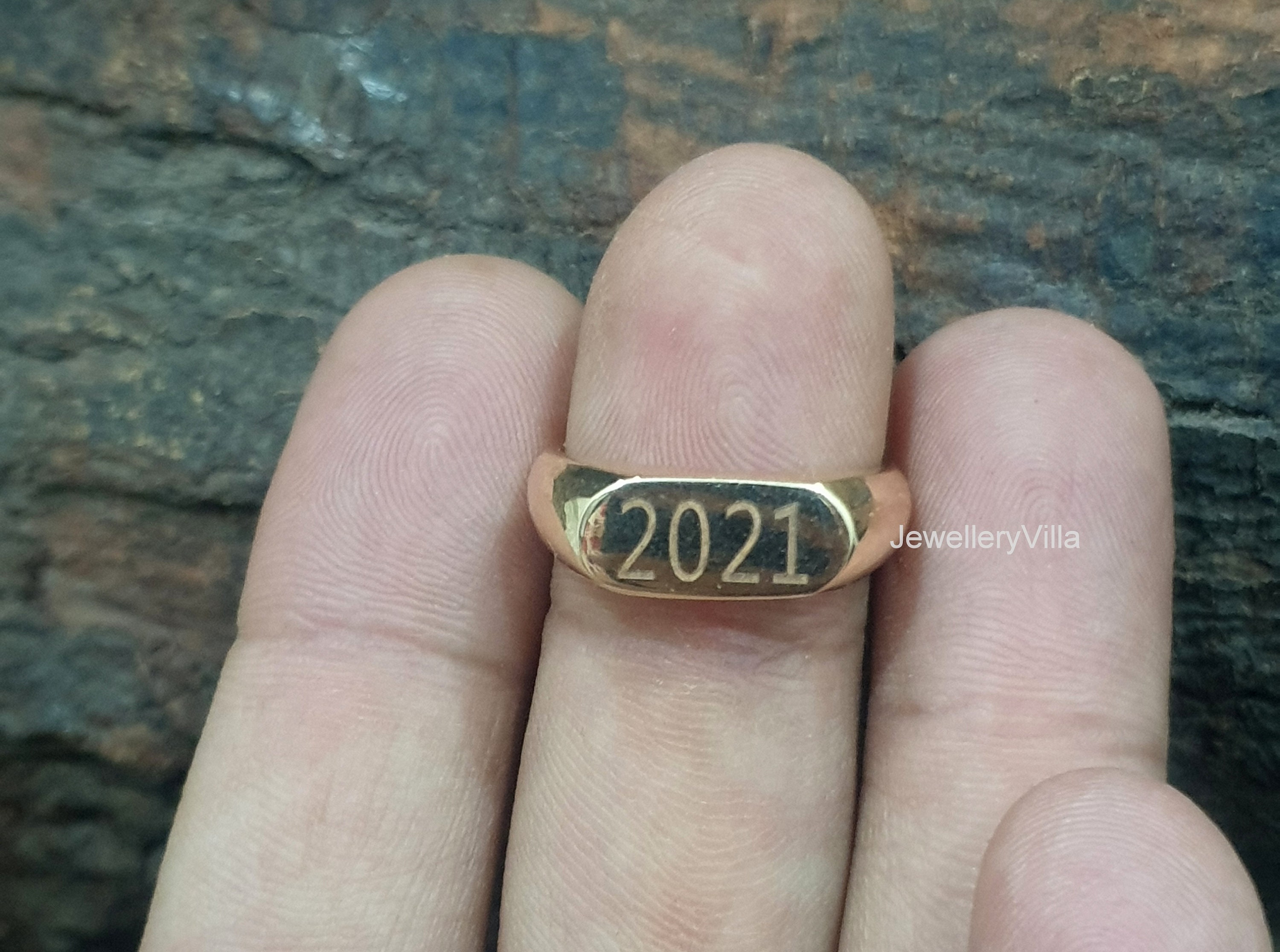 Year Ring Engraved Ring, Year Date Number Engraved Ring, Letter Ring ...