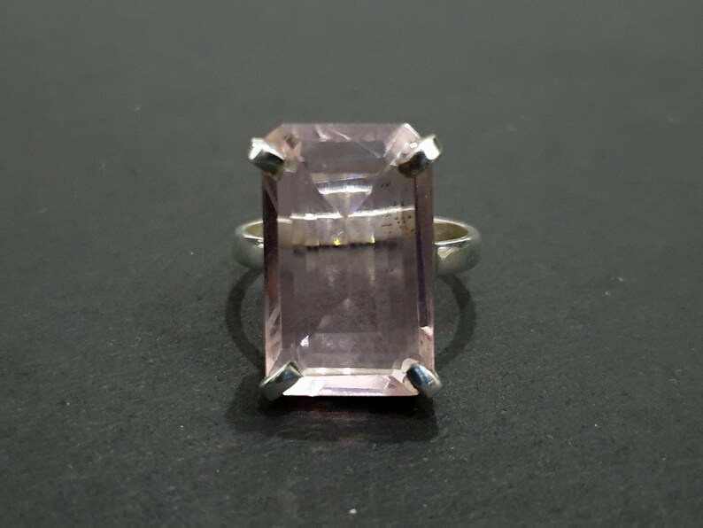 Pink Kunzite Gemstone Handmade 925 Sterling Silver Jewelry Ring Size 10 s986