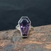 Amethyst Ring, Coffin Ring, 925 Solid Sterling Silver, Coffin Shape Purple Amethyst Quartz Gemstone Ring, Rose Gold, 22K Yellow Gold Fill 