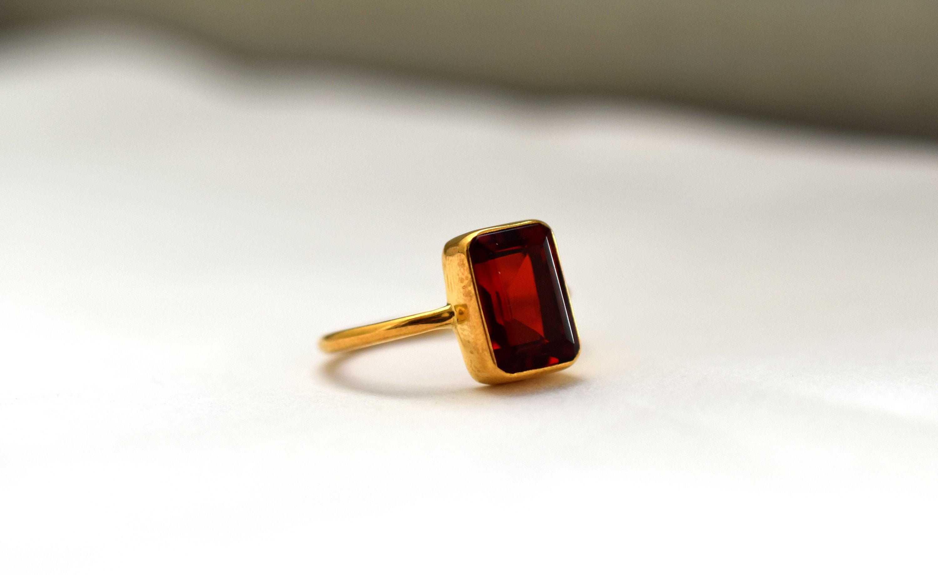 Single red stone ring deals