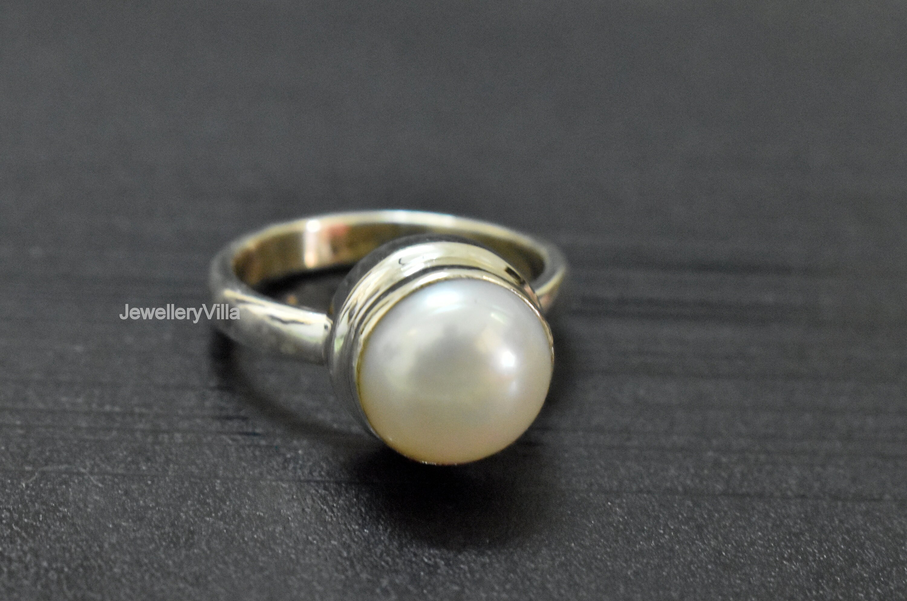 Pearl Ring, 925 Solid Sterling Silver Ring, Beautiful Round