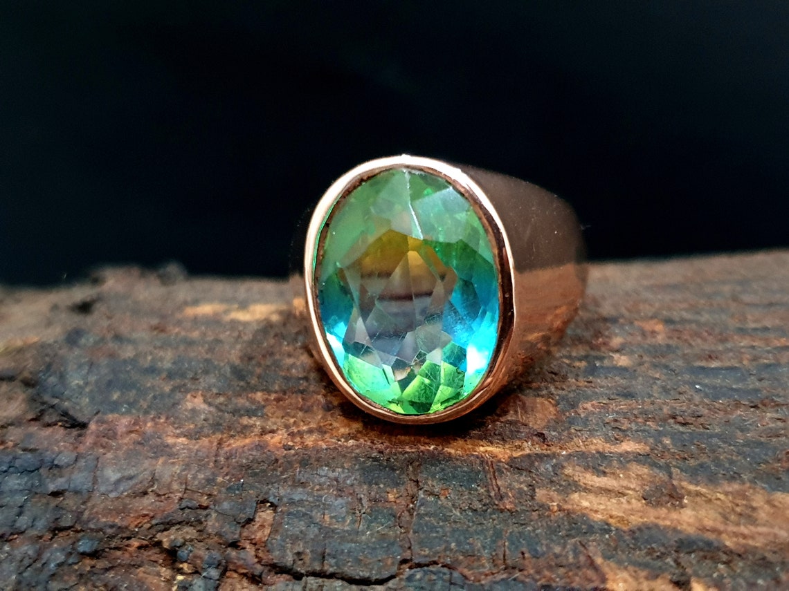 Tourmaline Ring Silver Kornerupine Ring 925 Solid Sterling Etsy