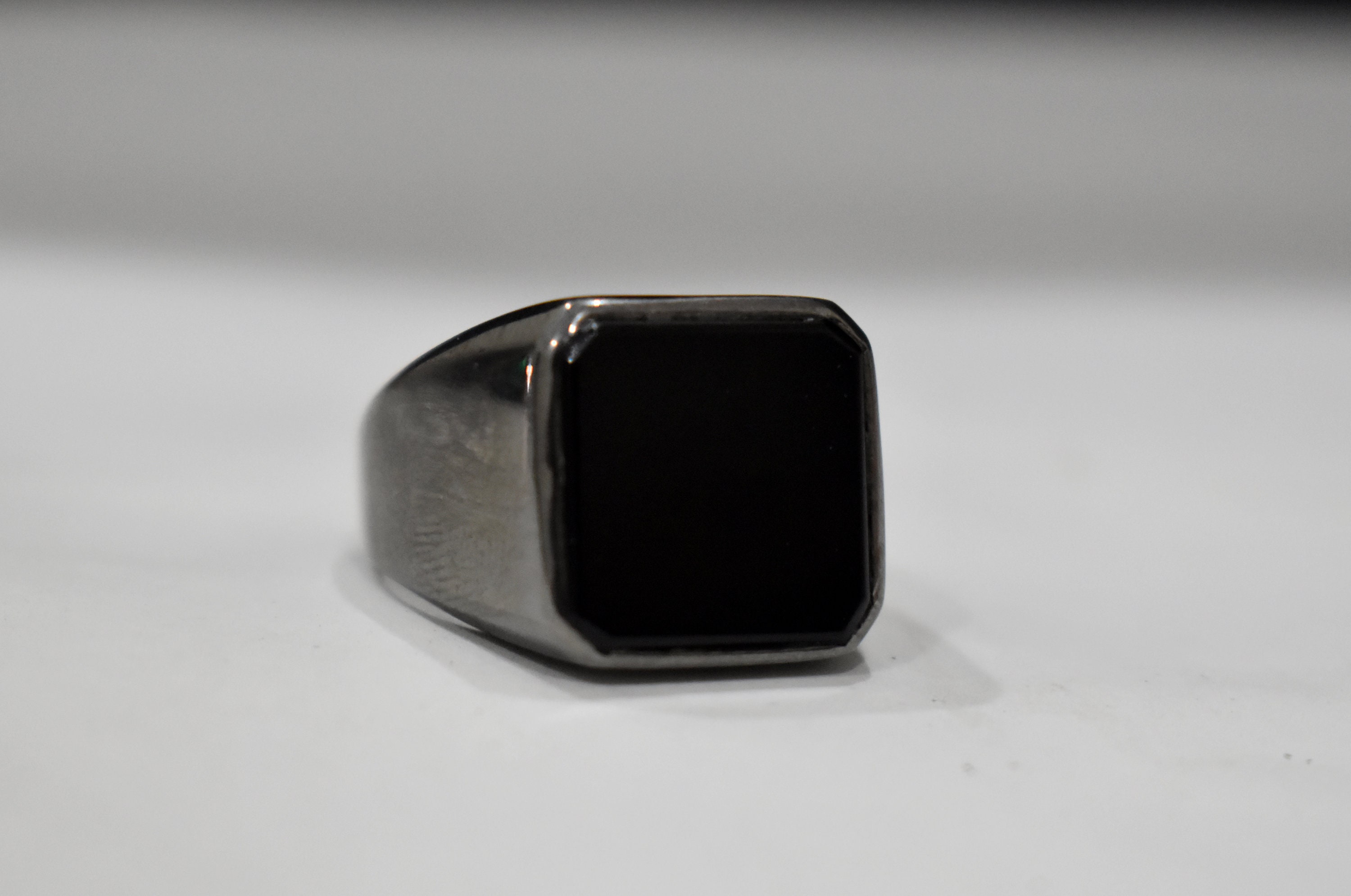 thumbnail image 2 of Natural Black Onyx 925 Sterling Silver Ring – Bezel Set – Nickel-Free – Handmade – BM-469 2 of 4