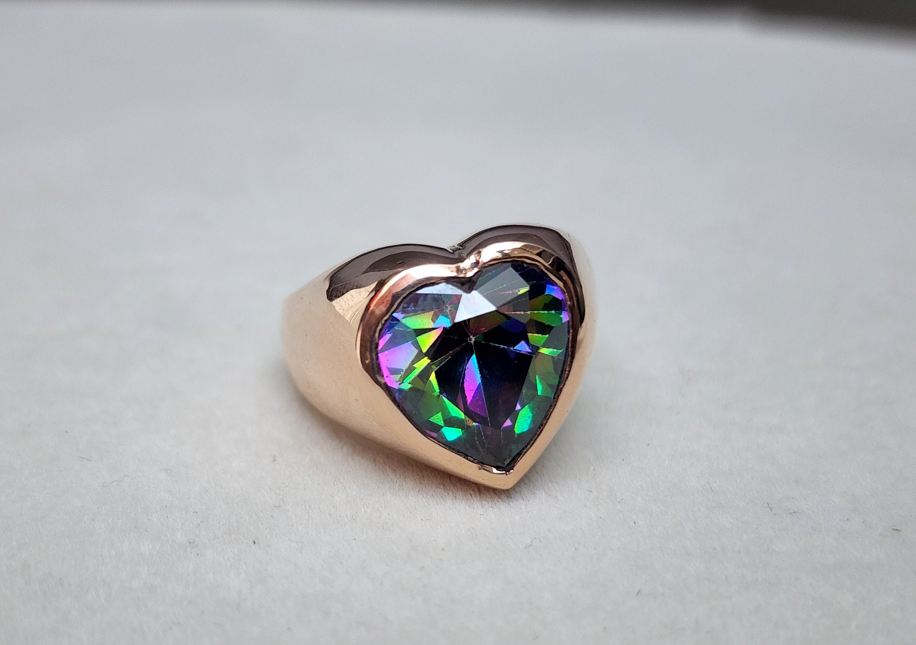 Rainbow heart sale ring