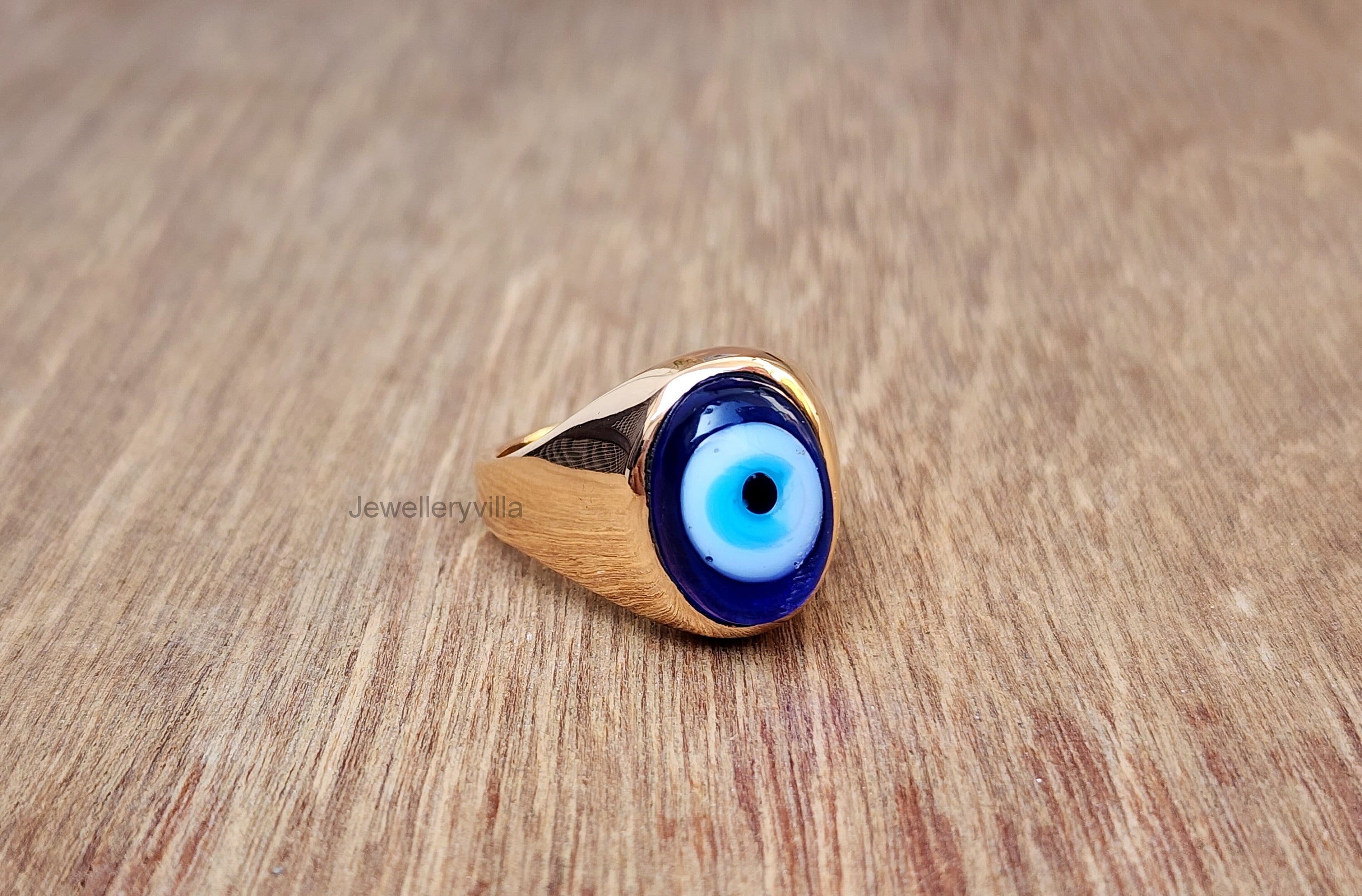 Evil Eye Diamond Signet Ring