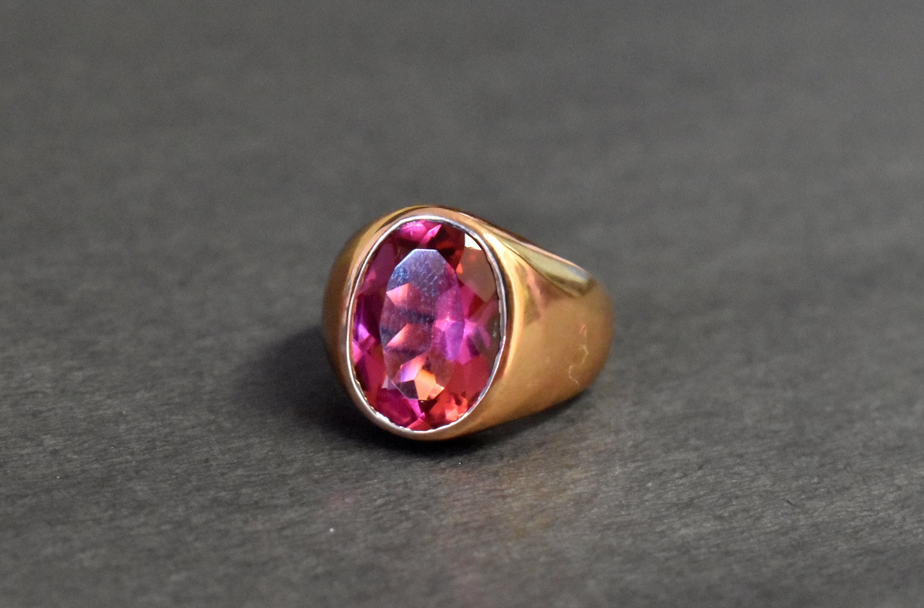 Pink tourmaline mens online ring
